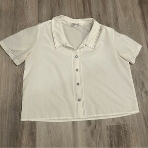 Vintage White Button Up Grandma Blouse